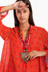 Long dress in printed cotton gauze with side pockets